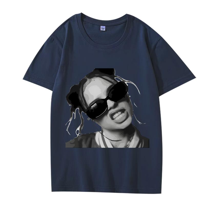 Monochrome Attitude Bad Girl Essential T Shirt Men Women Oversized 100% Cotton Short Sleeve Summer Print Unisextops