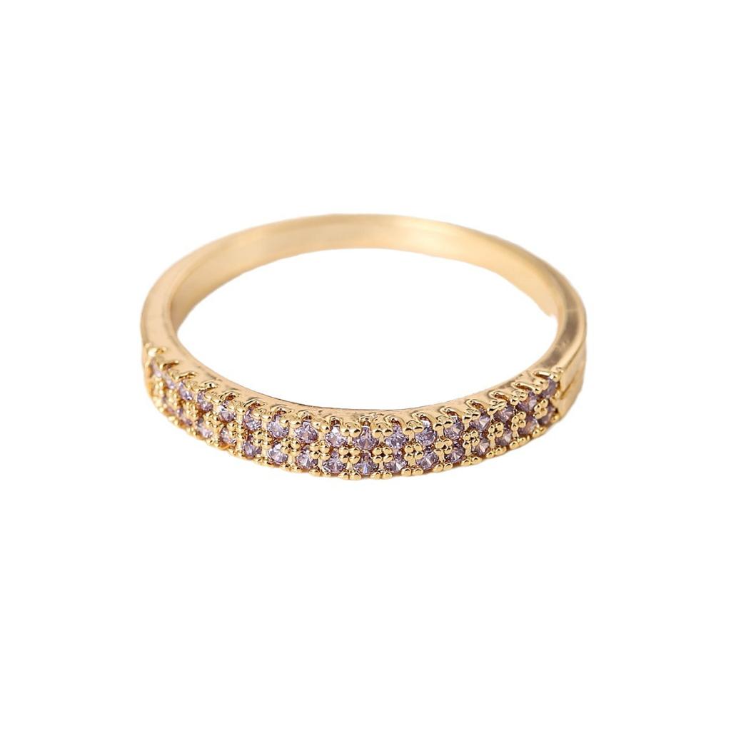 Luxury Palace Minimalist Ring With Colorful Zircon Inlay Elegant And Atmospheric Fashion Band For Women
