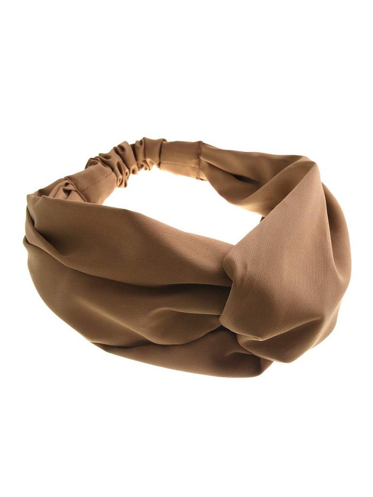 VINGTAINE Cross Turban Simple Hair Headband, Plain, Casual, Sophisticated, Accessory, HB-87-CAM