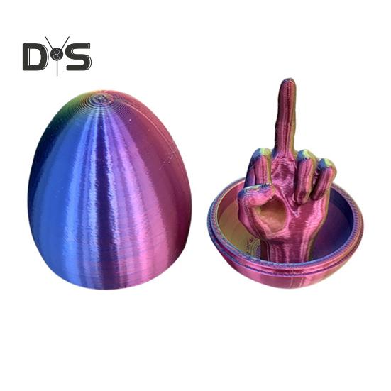 Easter Egg Middle Finger Prank Gift for Men Women 3D Printed Rude Egg Gag Hilarious Surprise Gift Unique Adult Joke Toy