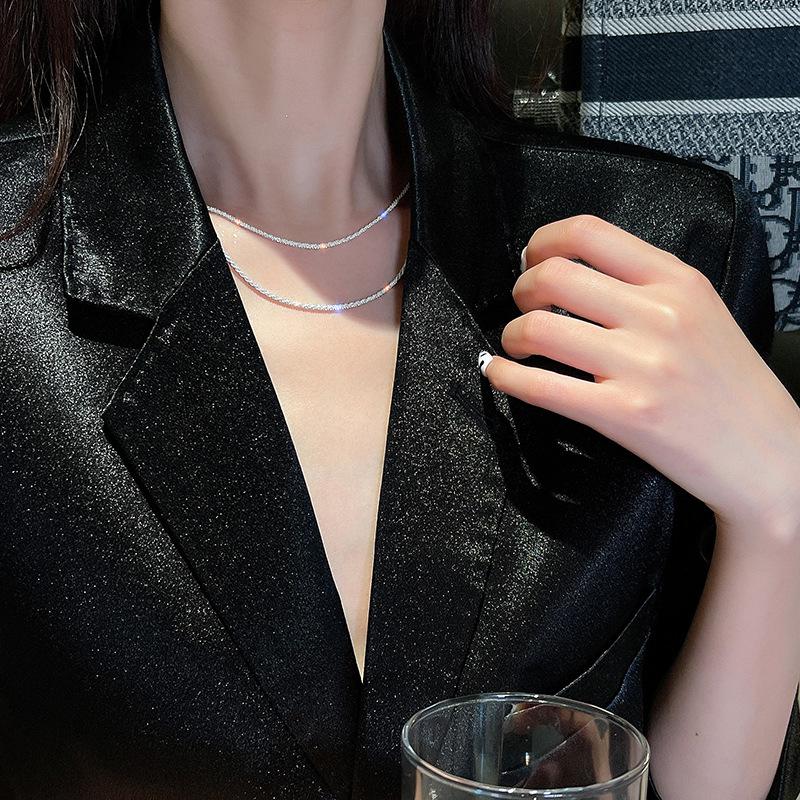 2023 Trendy Starry Sky S925 Sterling Silver Clavicle Necklace for Women