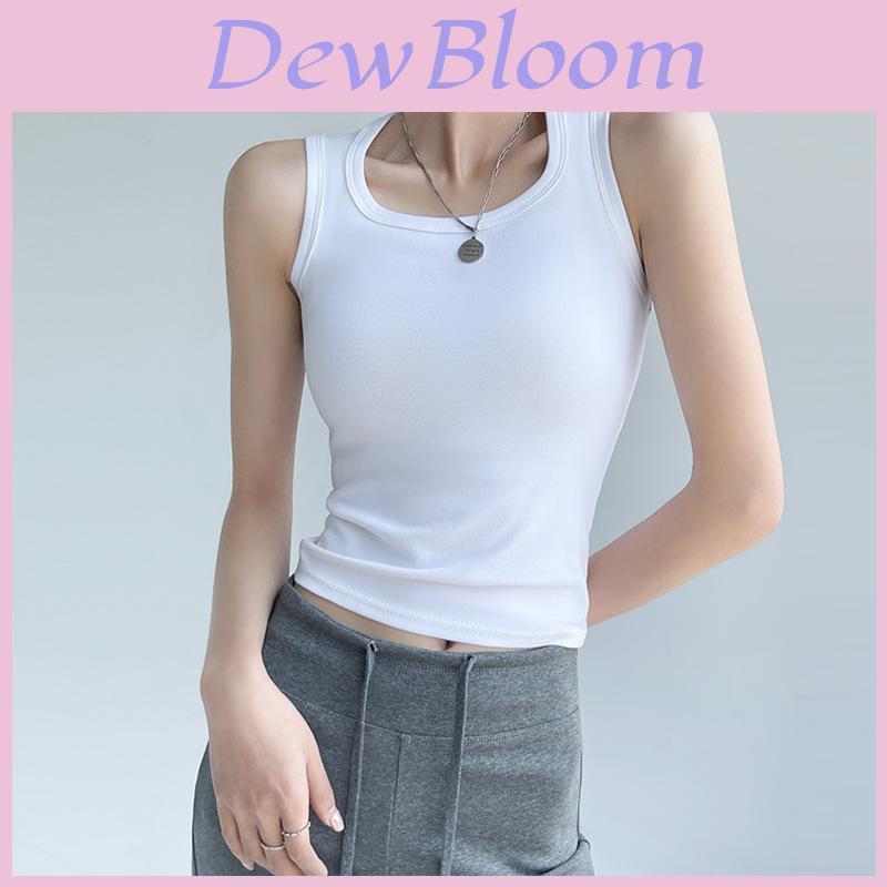 Cotton Sleeveless Tank Top With Wide Straps For Summer Yoga And Beach Wear