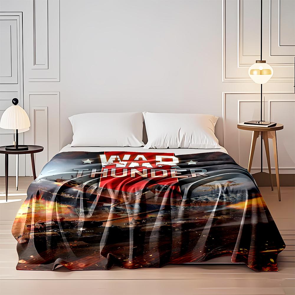 War Thunder Game Themed Blanket Art Flannel Blanket for Bedroom, Living Room, Sofa, and Nap Sofas.