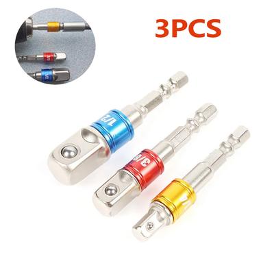 Adaptateur de douille 1/4 "3/8" 1/2 ", jeu de mèches, pilote d'écrou, Extension de puissance, qualité d'impact, adaptateur à tige hexagonale, forets, manchon de clé