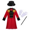 Boys Circus Costume Set Long Sleeve Stand Collar Tassel Shoulder Tailcoat Hat Magic Wand Gloves Performance