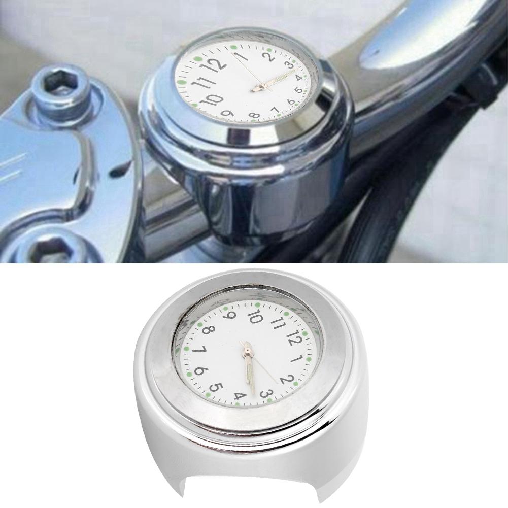 2225mm Motorcycle Handlebar Clock Metal Mount Hand Grip Bar Watch (Black )