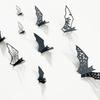 12Pcs 3D Bat Wall Stickers Various Size Black Hollow Out Bat Shaped Display Sticker Halloween Festive Atmosphere Decoration Zyf