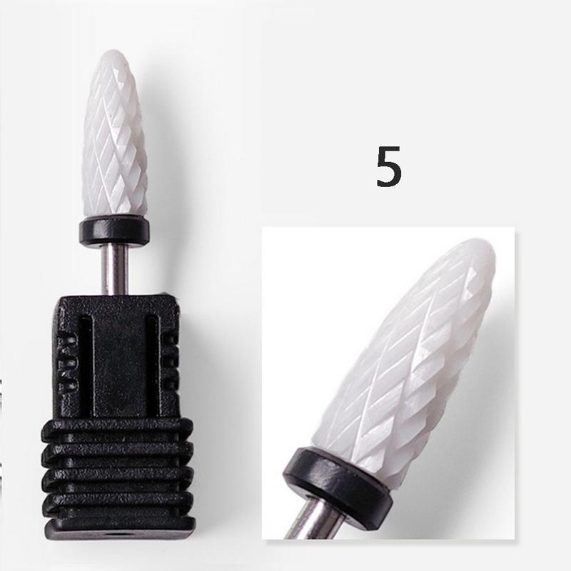 Ceramic Nail Drill Bit Art Smooth Flat Top Rotary Manicure Pedicure 3/32" Shank