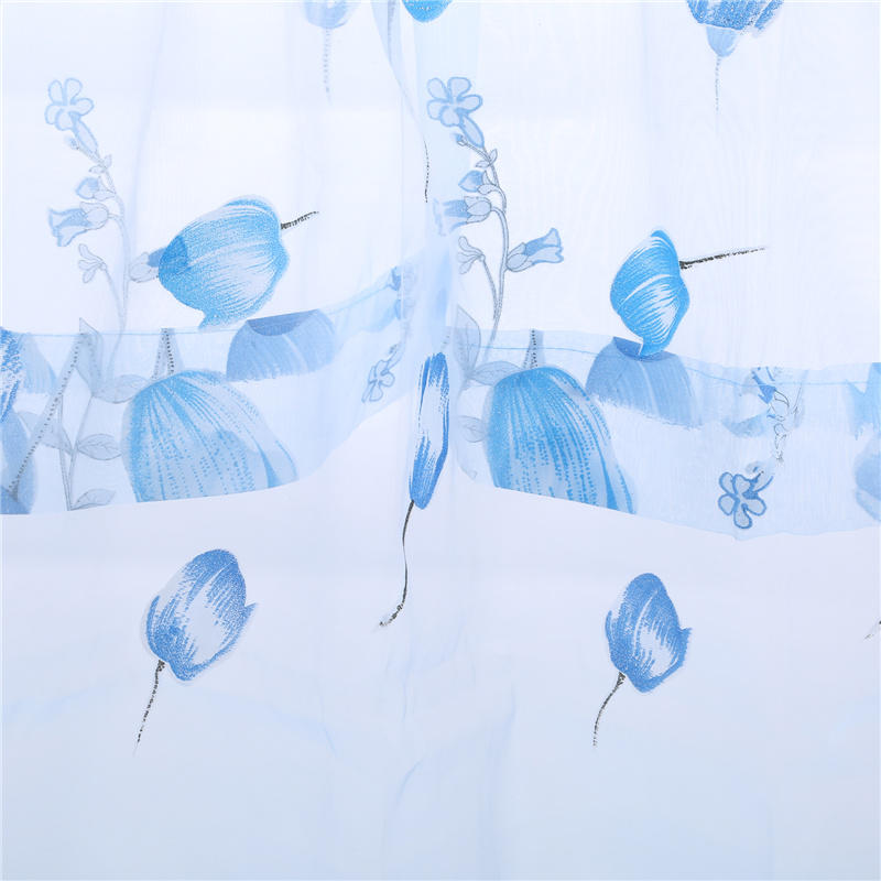 Tulpe Blume Sheer Fenster Vorhang Perlen Quaste Tür Schal Vorhänge Volant Hause Liefert