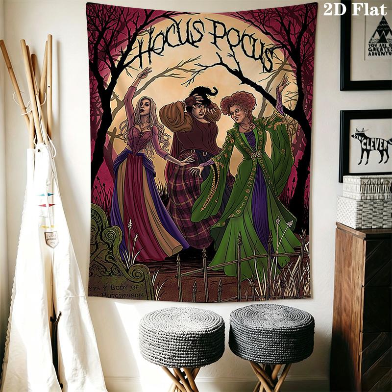 Hocus Pocus Spellbook Tapestry Wallmounted Fashion Print Homestay Soft Decoration Tapestry Wall Decoration Wall Covering Decoration