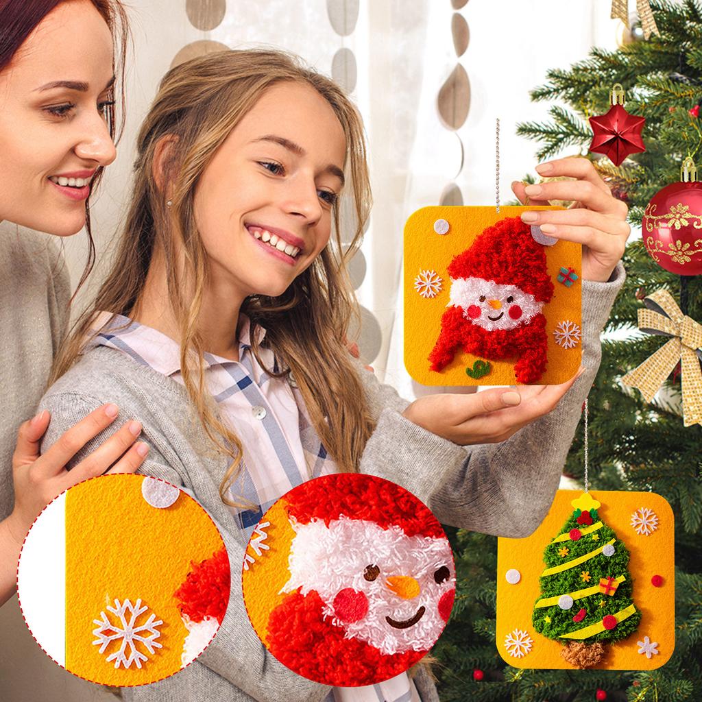 DIY Christmas Embroidery Kit Christmas DIY Craft Kit, Santa Ornament Sewing Project, Kids Arts And Crafts Activity Set