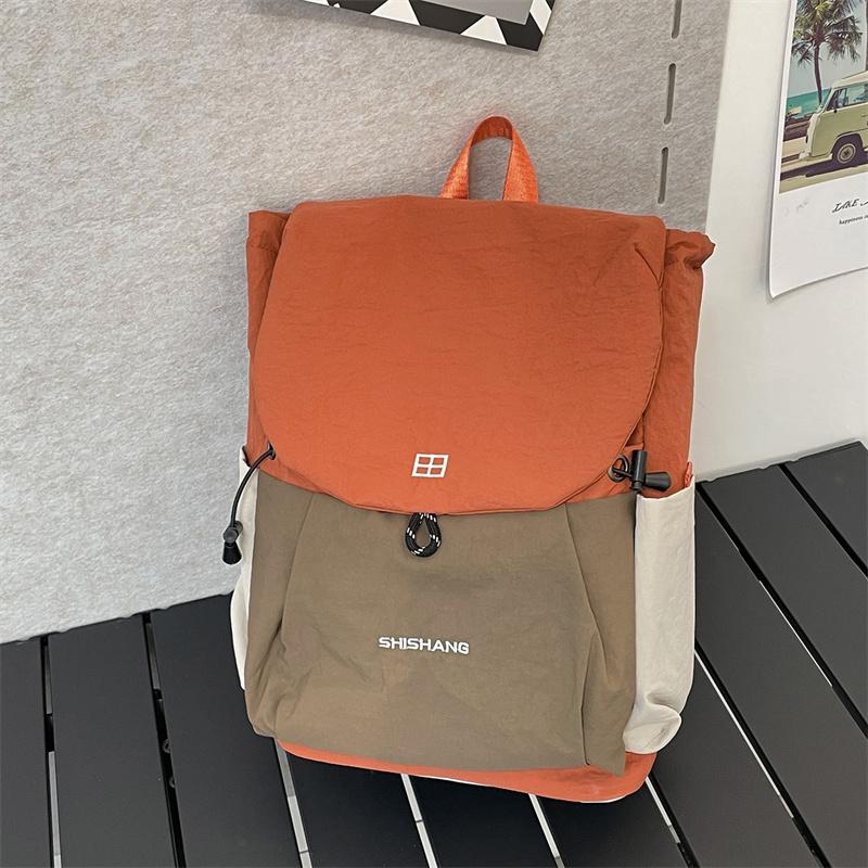 Color Block Schoolbag Women's Backpack Large Capacity Student Backpack