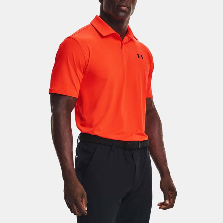 UA Casl Solid Color Short Sleeve Polo Shirt Men Tops Orange 1368122-296