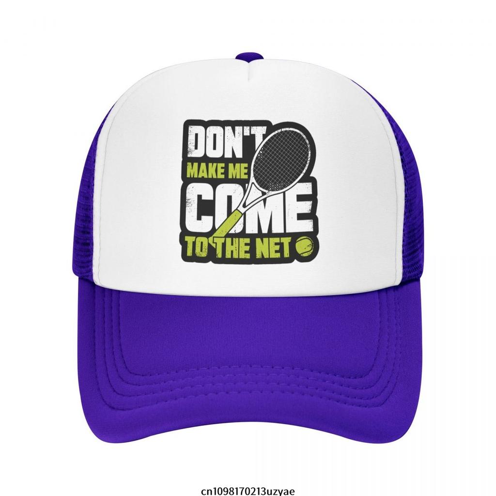 Dont Make Me Come To The Net Tennis Graphic Trucker Hat Polyester Adjustable Mesh Sport Cap