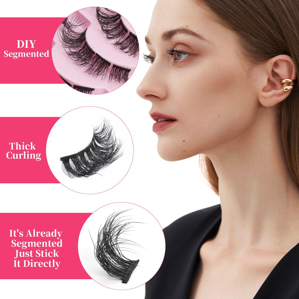 Multi-Layer Dense 30 Pairs Of Eyelashes Diy Segmented Natural Eyelashes Simulated False Eyelashes