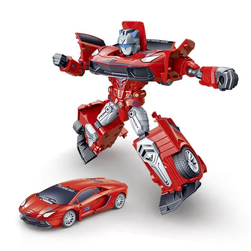 Children's mini transformation robot model toys comic brothers anime transformation men inertial police car mecha gift