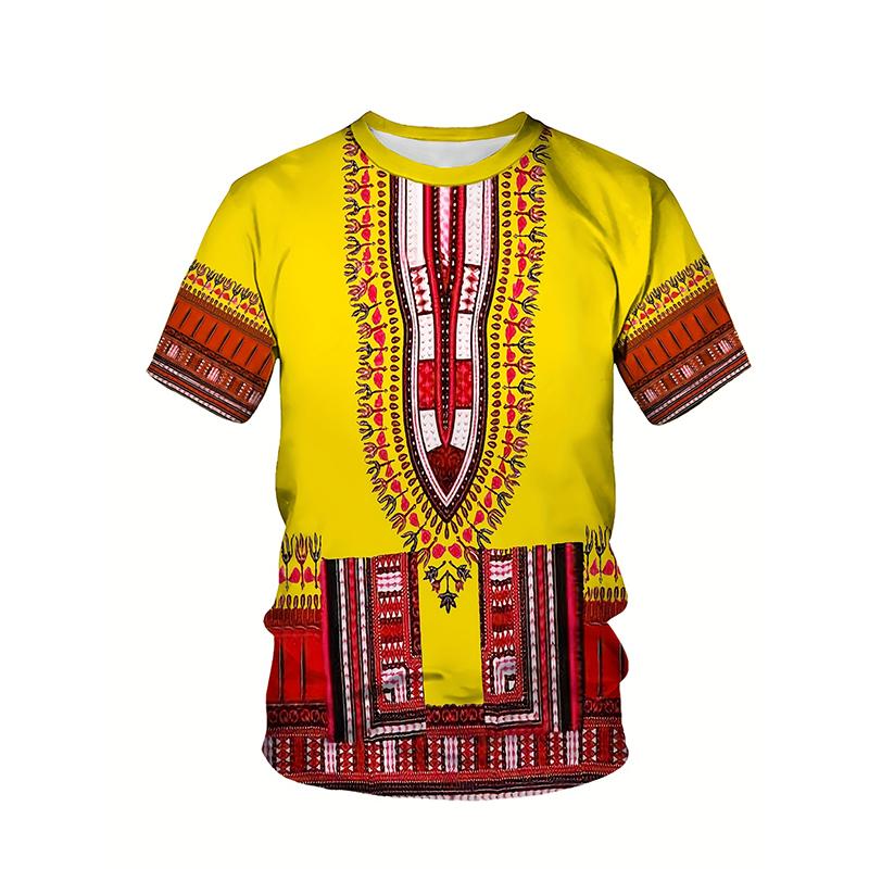 African Ethnic Style T-Shirts Tribal Dashiki 3D Print Men's Women Short Sleeve T Shirt Summer Oversized Harajuku Tops Tees Clothing