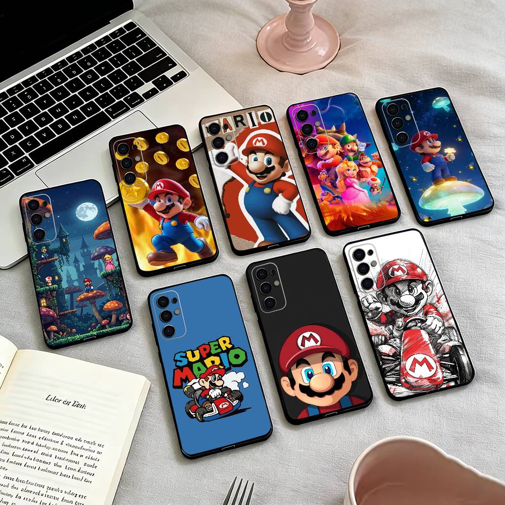 Games M-Mario Cartoon Phone Case For Samsung S25,S24,S21,S22,S23,S30,Ultra,S20,Plus,Fe,Soft Silicone Black Cover