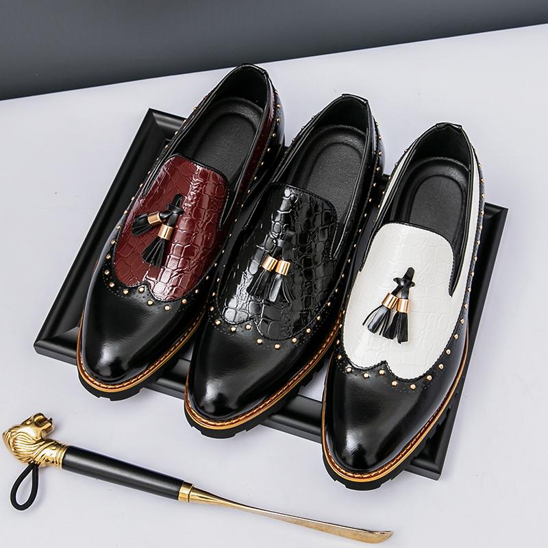 Men Business Fringed Leather Shoes Casual Thick-soled Anti-slip Comfortable Breathable Brand Leather Shoes for Gentlemen Male