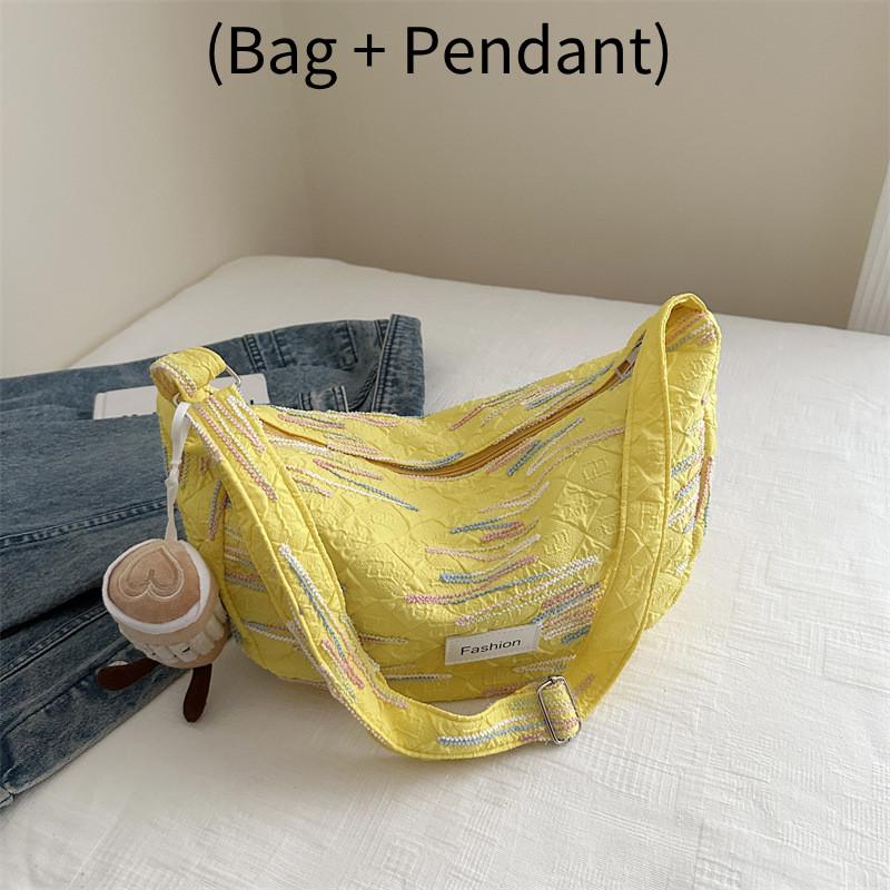 Large Capacity Summer 2024 Trendy Canvas Tote Bag Fashionable Street Style Shoulder Bag