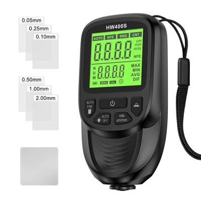 HW400S Galwanizowana Powłoka Metalowa Miernik Grubości Powłoki Tester Lakieru Samochodowego 0-2000um Sonda Fe i NFe Miernik Grubości Powłoki Lakieru Samochodowego