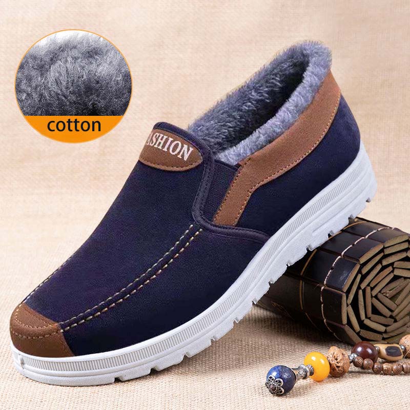 Cotton Shoes Men's Winter Thick Warm Shoes Middle-aged and Elderly Lining Plus Velvet Non-slip Men's Warm Cotton Shoes