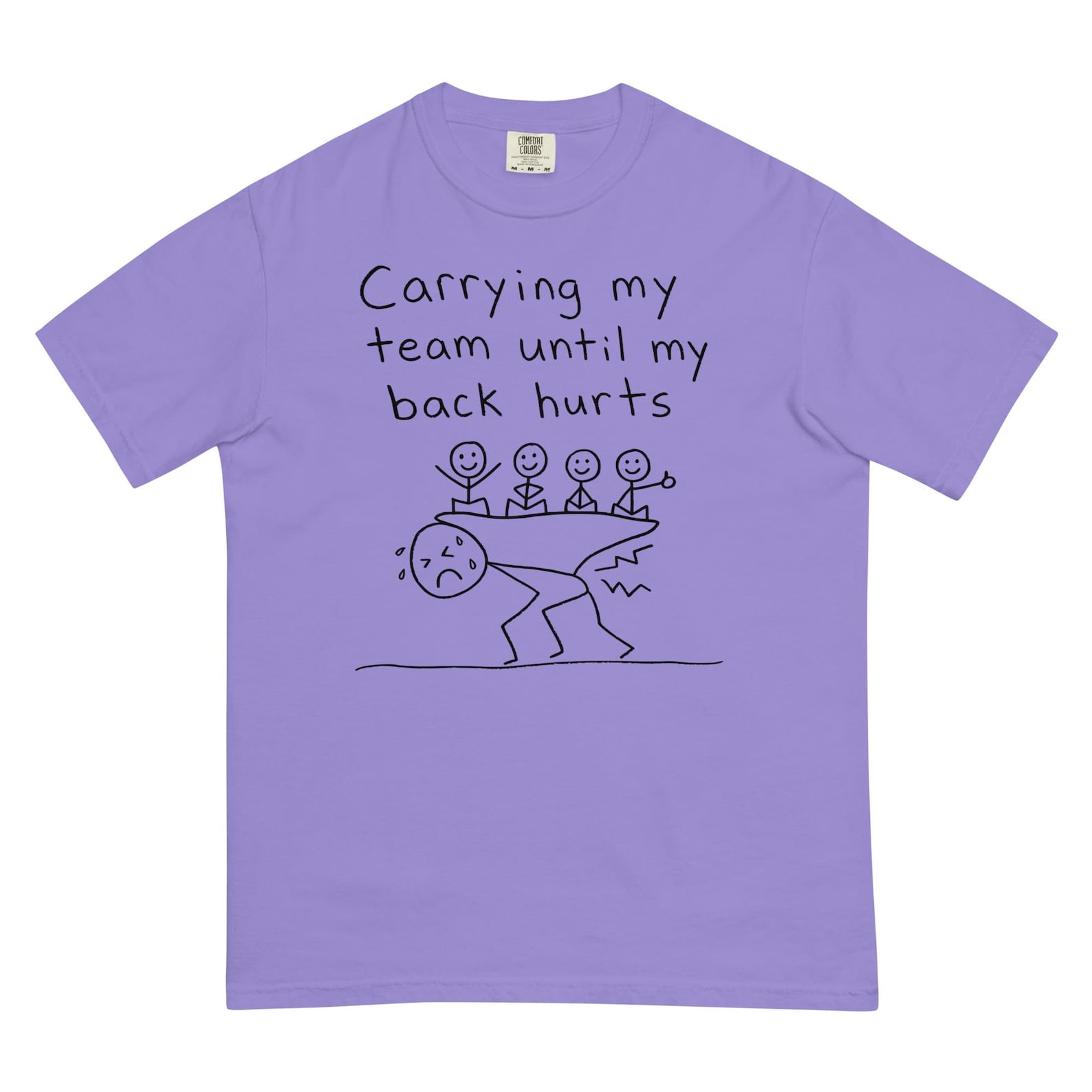 Funny Gaming Tee: Carrying My Team Until My Back Hurts Shirt – Sarcastic Gamer Apparel L