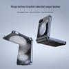 Samsung Z Flip 6 Leather Protective Case with Middle Axis Hinge