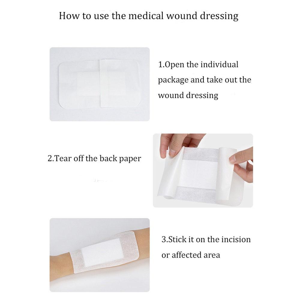 30Pcs 10x10cm/15cm/20cm/25cm Medical Sterile Wound Dressing Breathable Adhesive Large Size Band Aids Bandage Wound Care Sticker