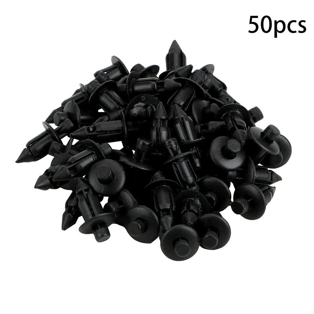 

Universal car door trim clips 50 count plastic push type with 7mm mounting hole for interior panel replacement need
