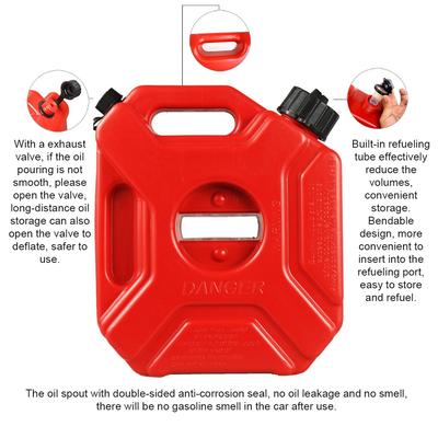 1.3 Gallon Fuel Tanks 5L Portable Gasoline Diesels Containers Anti-Static Backup Petrol Storage