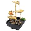Tabletop Waterfall Fountain 3 Tier Lotus Leaf LED Light Circulating Flowing Water Adjustable Indoor Desk Water Fountain