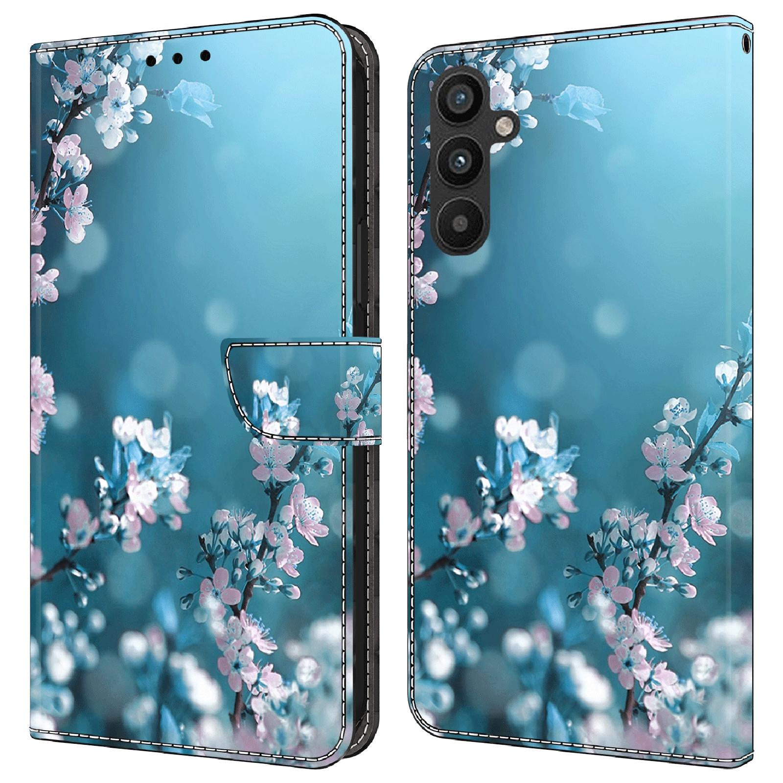 

For Samsung Galaxy A34 5G Flip Protective Case 3D Pattern Printed PU Leather Stand Wallet Phone Cover Plum Blossoms