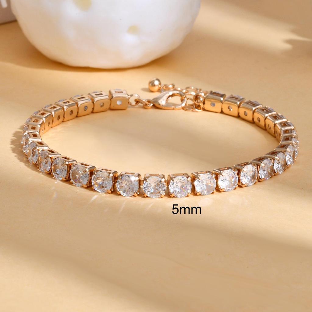 Unisex Full Diamond Zircon Tennis Bracelet: Elegant, Versatile, and Elastic Single Row Chain