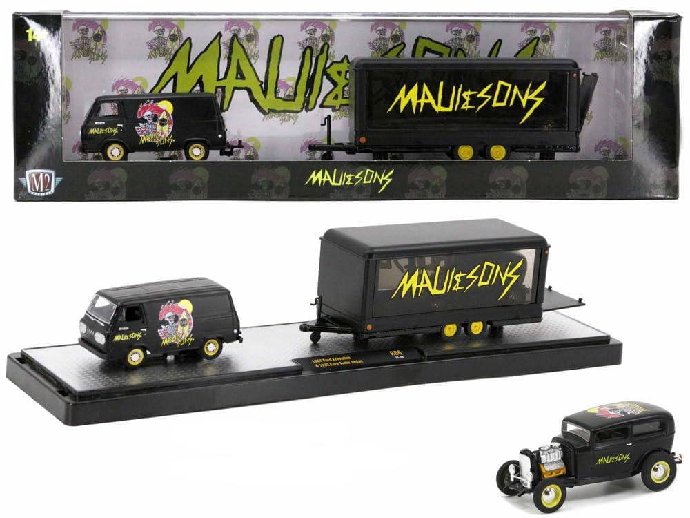 

M2 MACHINES 164 Scale Auto Haulers Release 66 “1964 Ford Econoline Van & 1932 Ford Tudor Sedan” чёрный