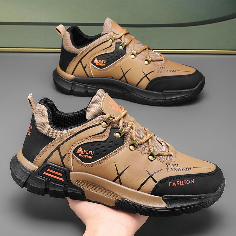 2025 Spring Casual Sneakers Anti Slip Wear Resistant Workwear Shoes Fashion Versatile Outdoor Hiking Board Shoes Hombre Tenis