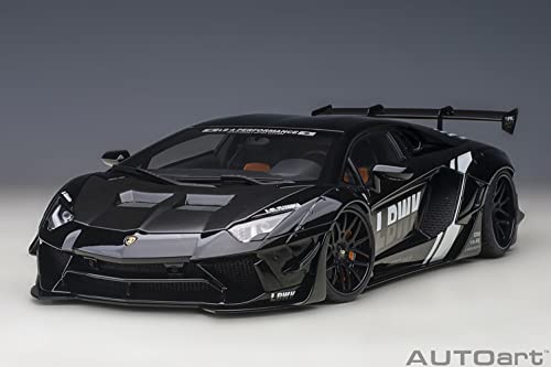 AUTOart 1/18 Scale Liberty Walk LB-WORKS Lamborghini Aventador Limited Edition Black (LBWK/Carbon Black Hood) Finished Model 79244