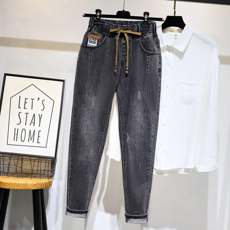 Plus Size Cotton Elastic Force Denim Pants High Waist Jeans Woman Skinny Women Jeans Harem Pants