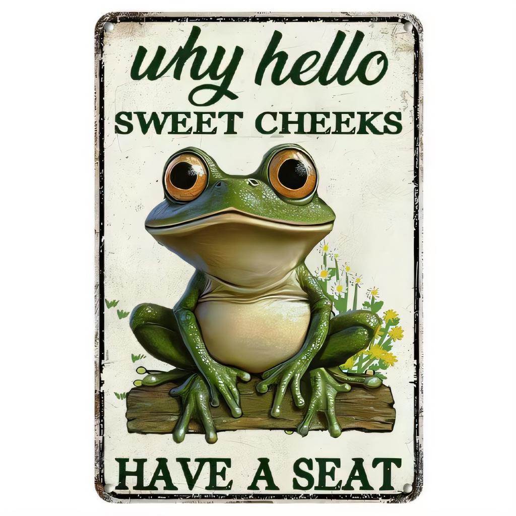Tin Sign Why Hello Sweet Cheeks Have A Vintage Wall Decor Funny Retro Metal Poster for Kitchen Bathroom Bar Garage Home Office B