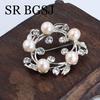 Luxury Jewelry 100% Genuine Natural Freshwater Pearl Wedding Micro-inlaid Zircon Coat Women All Match Accessories Pin Brooch