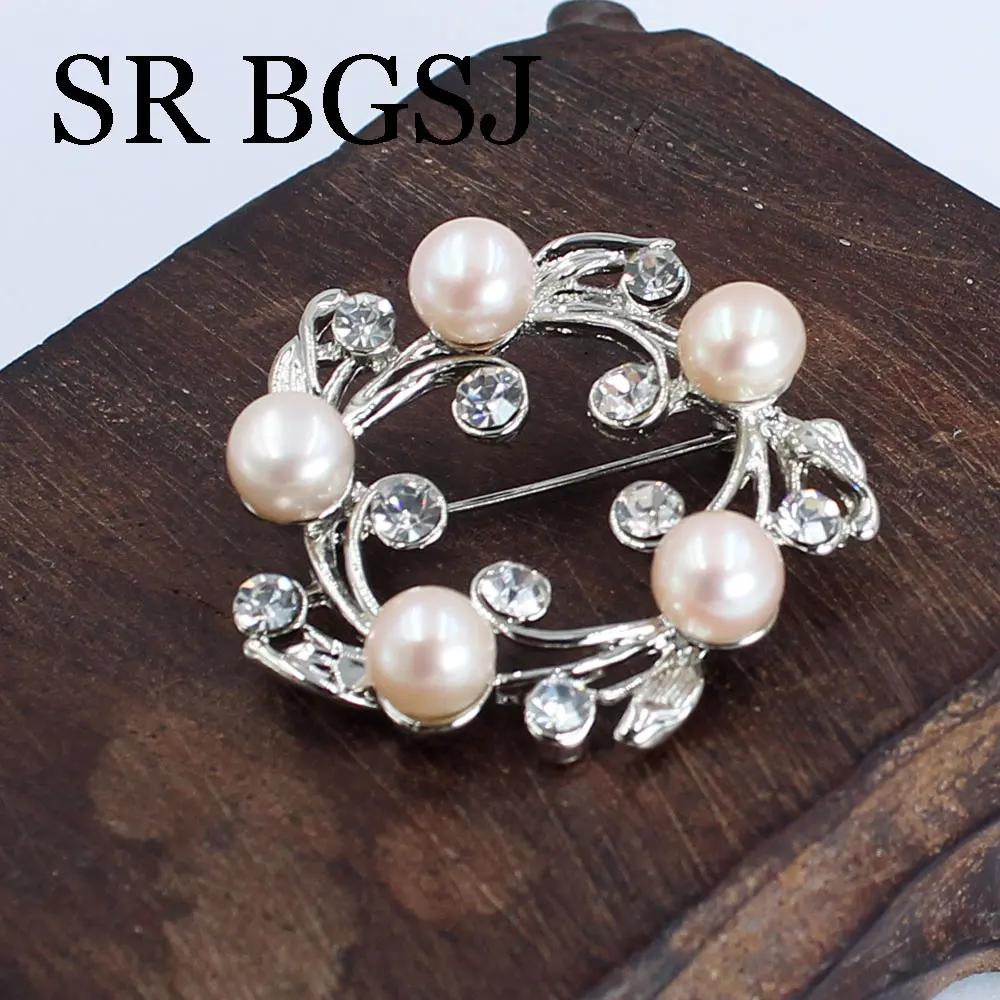 Luxury Jewelry 100% Genuine Natural Freshwater Pearl Wedding Micro-inlaid Zircon Coat Women All Match Accessories Pin Brooch