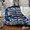 1PC Son Love Message Print Blanket, Soft Throw Blanket - Warm & Cozy for Couch, Bed, Office, and Travel yy250912187