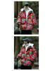A1 Hanfu Team Uniform: Warm Couple's Lambswool Coat with Detachable Hood, Chinese Style, Cold-Protection, Big Flower Design.