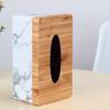 BAAU Rectangular Marble PU Grain Tissue Box Cover Napkin Holder Paper Towel Dispenser Container for Home Office Decor