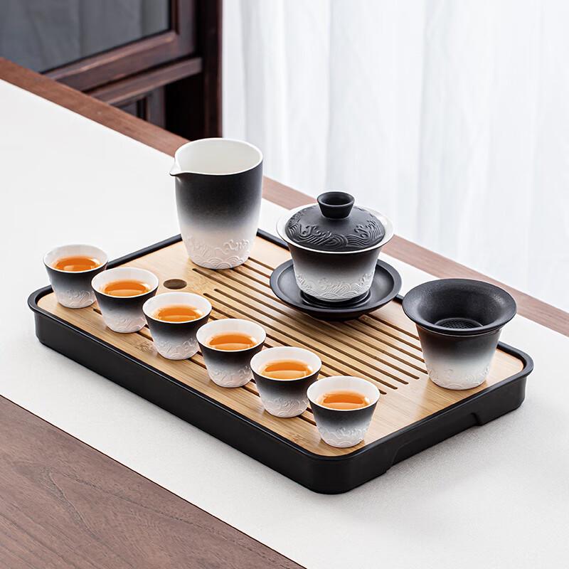 Lainuo Gradient Black Wave Tea Set