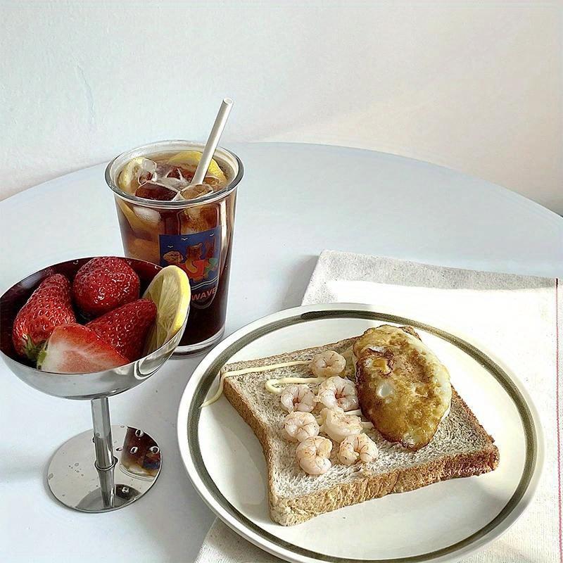 Dondurma Kupası Paslanmaz Çelik Atıştırmalık Tabağı Mutfak Salata Sorbe Yapma Kasesi Bar Şarap Bardakları Puding Tatlı Sofra Takımı