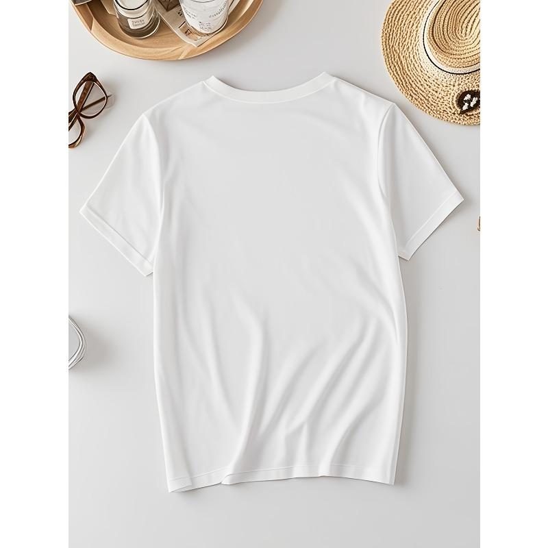 European Sizes Cotton Short Sleeve T-Shirt - Soft Breathable Summer Casual & Outdoor Sports Wear with Loose Fit Round Neck