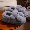 Plush Slip-On Slippers with Plush Lining & Arch Soft Plush Indoor House Shoes