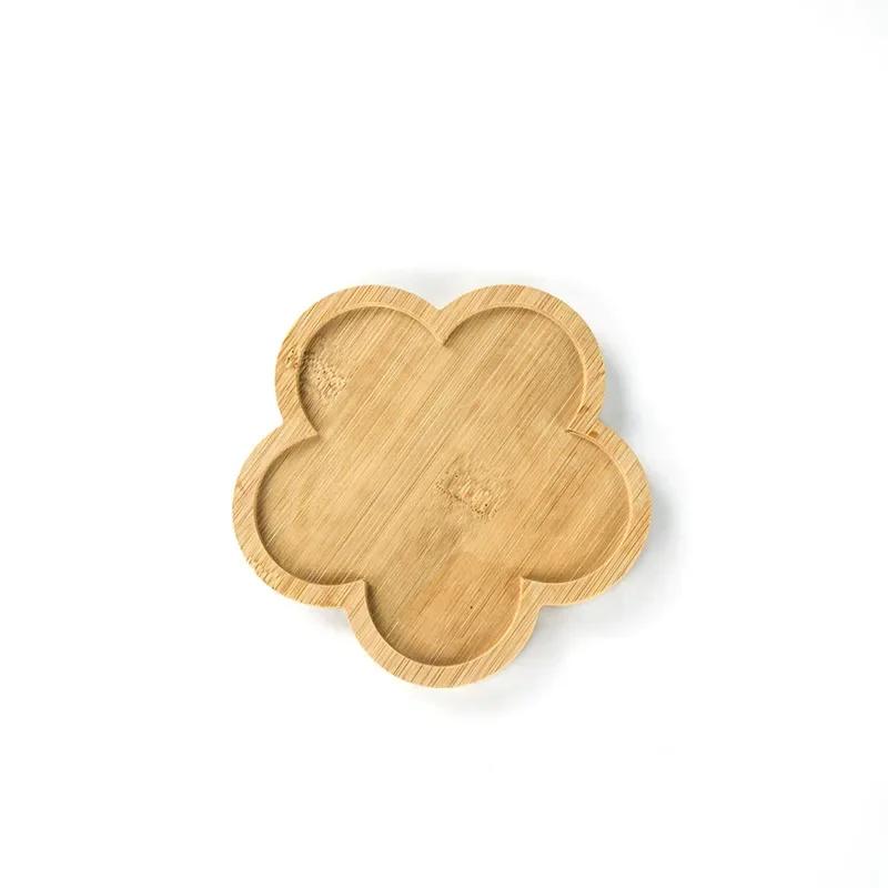 Multi Bambus Skuff Trefat Blomsterkrukke Skuff Kopp Pad Coaster Tallerken Kjøkken Dekorativ tallerken Creative Coaster Kaffekoppmatte