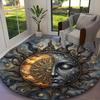1pc General-purpose Rug, Ancient Celestial Glow Printed Round Rug, Comfortable Office Chair Carpet, Home Entrance Floor Mat